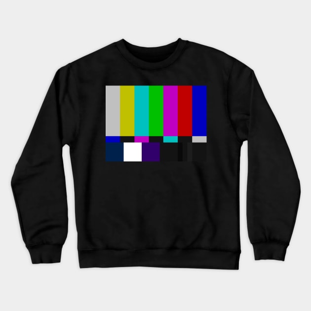 Vintage TV Color Bars Test Pattern Crewneck Sweatshirt by Delta V Art